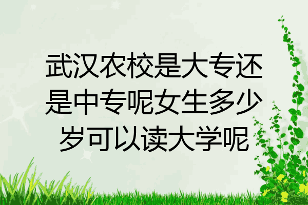 武汉农校是大专还是中专呢女生多少岁可以读大学呢