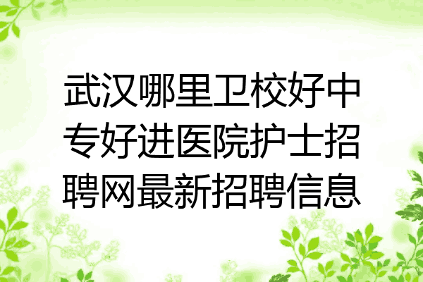 武汉哪里卫校好中专好进医院护士招聘网最新招聘信息