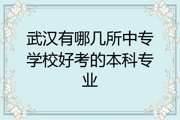 武汉有哪几所中专学校好考的本科专业