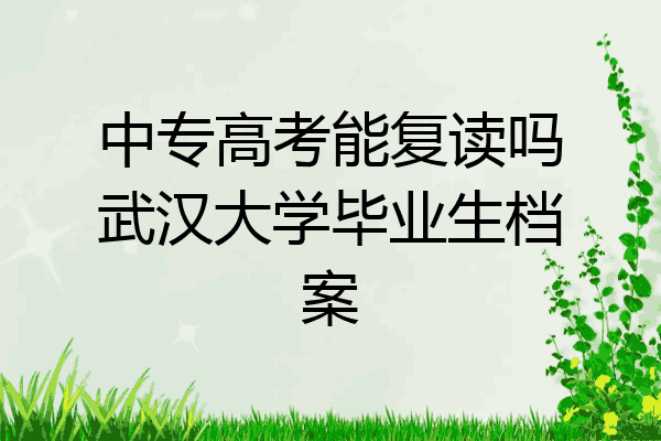 中专高考能复读吗武汉大学毕业生档案