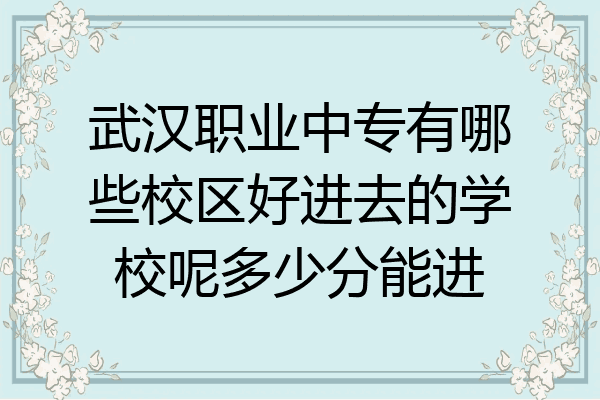武汉职业中专有哪些校区好进去的学校呢多少分能进