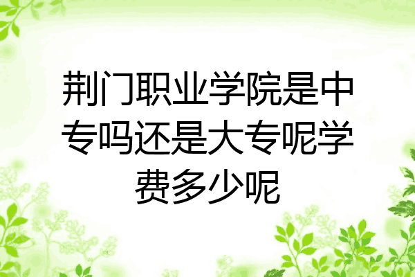 荆门职业学院是中专吗还是大专呢学费多少呢