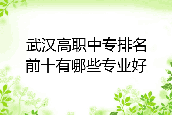 武汉高职中专排名前十有哪些专业好