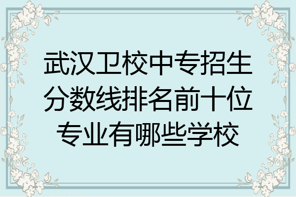 武汉卫校中专招生分数线排名前十位专业有哪些学校