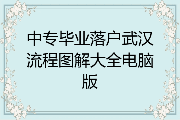 中专毕业落户武汉流程图解大全电脑版