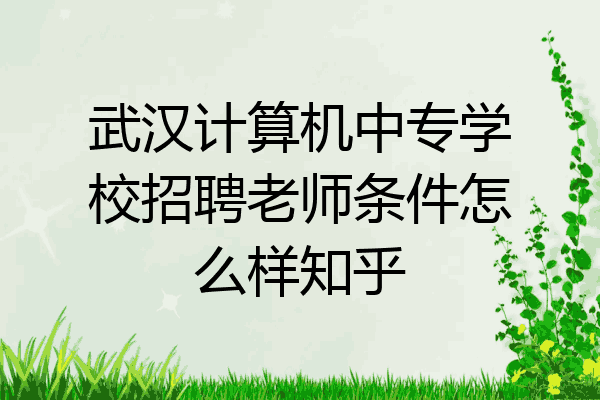 武汉计算机中专学校招聘老师条件怎么样知乎