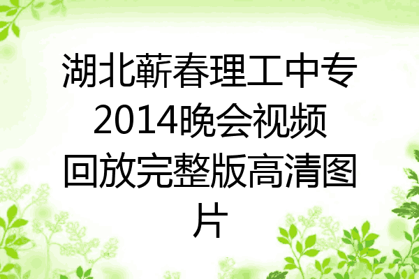 湖北蕲春理工中专2014晚会视频回放完整版高清图片