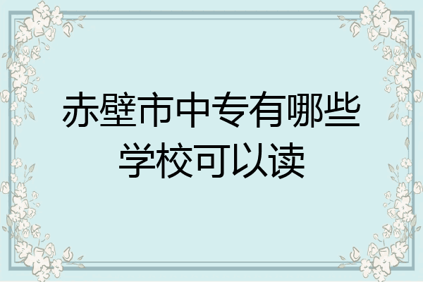 赤壁市中专有哪些学校可以读