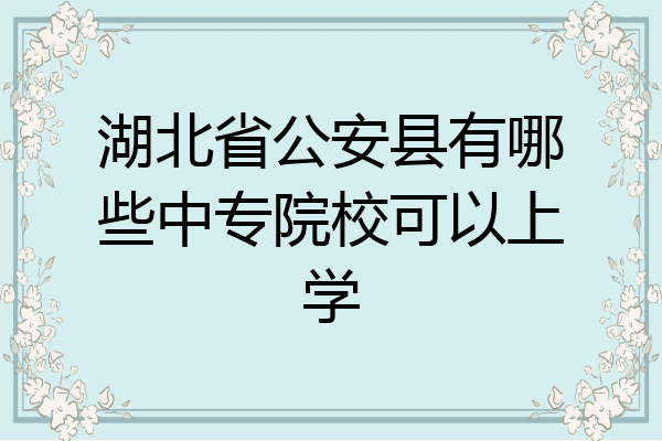 湖北省公安县有哪些中专院校可以上学