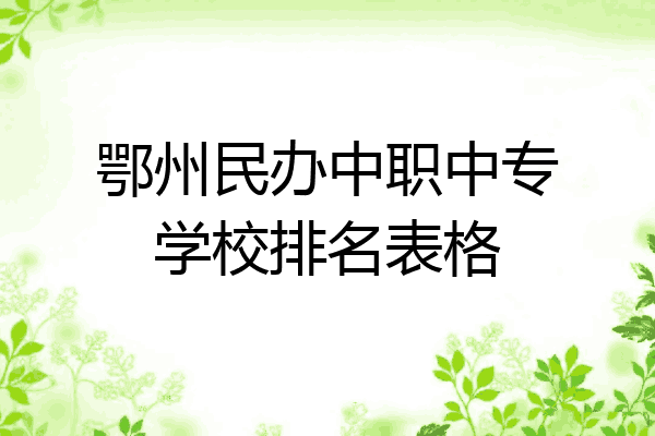 鄂州民办中职中专学校排名表格