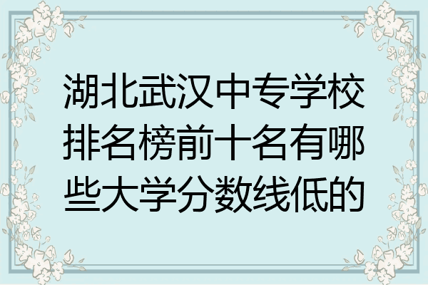 湖北武汉中专学校排名榜前十名有哪些大学分数线低的