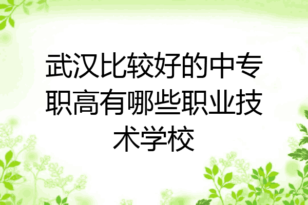 武汉比较好的中专职高有哪些职业技术学校