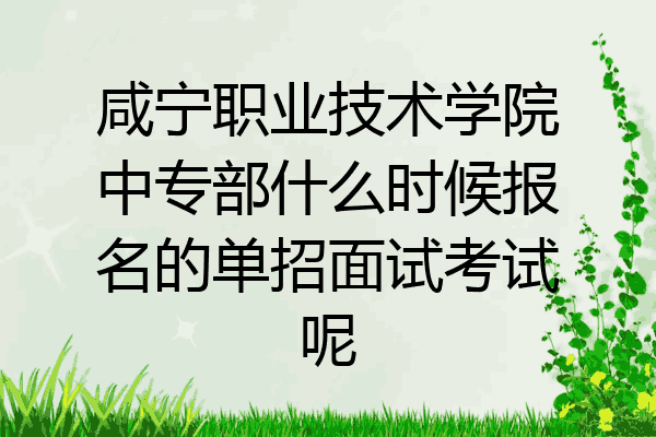 咸宁职业技术学院中专部什么时候报名的单招面试考试呢