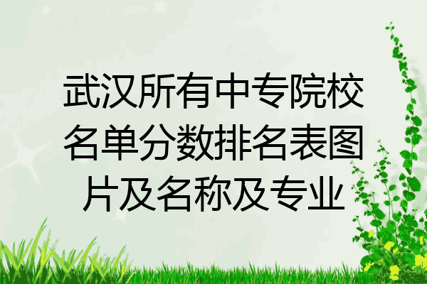 武汉所有中专院校名单分数排名表图片及名称及专业