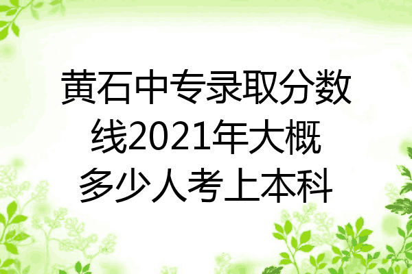 黄石中专录取分数线2021年大概多少人考上本科