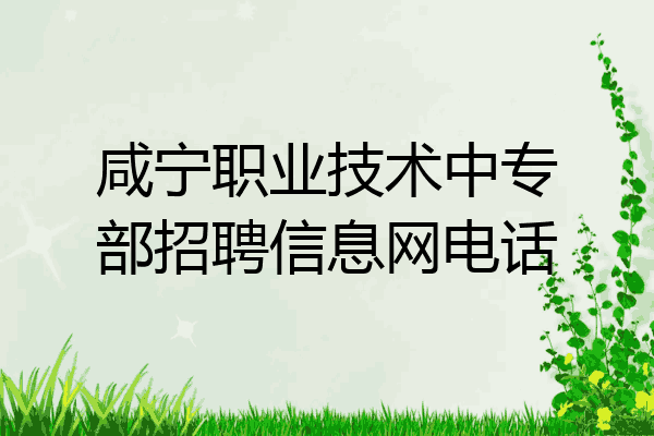 咸宁职业技术中专部招聘信息网电话