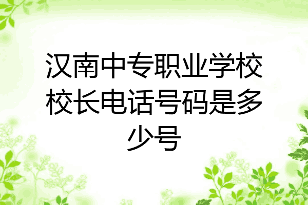 汉南中专职业学校校长电话号码是多少号