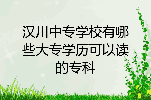 汉川中专学校有哪些大专学历可以读的专科