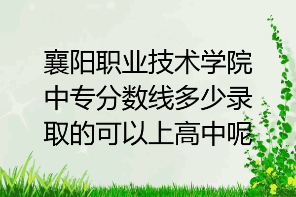 襄阳职业技术学院中专分数线多少录取的可以上高中呢