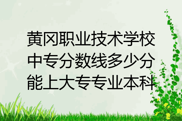 黄冈职业技术学校中专分数线多少分能上大专专业本科