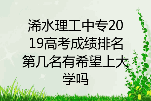 浠水理工中专2019高考成绩排名第几名有希望上大学吗