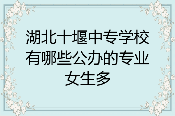湖北十堰中专学校有哪些公办的专业女生多