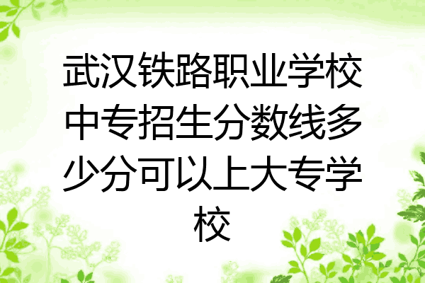 武汉铁路职业学校中专招生分数线多少分可以上大专学校