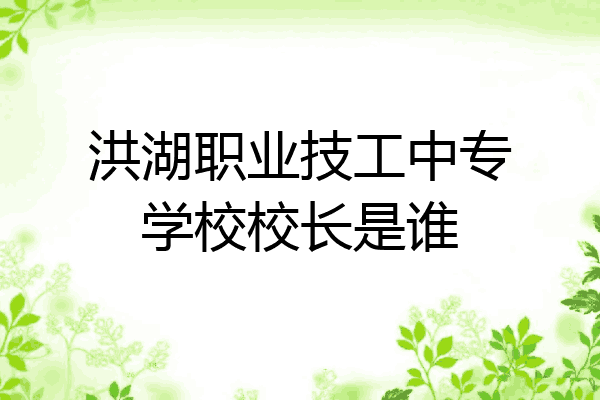洪湖职业技工中专学校校长是谁