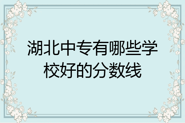 湖北中专有哪些学校好的分数线