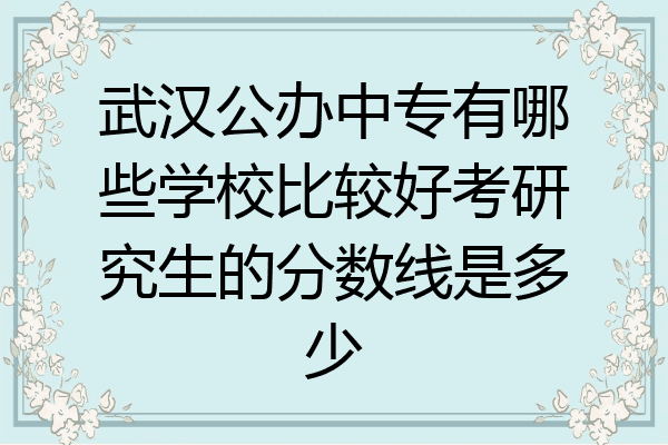 武汉公办中专有哪些学校比较好考研究生的分数线是多少