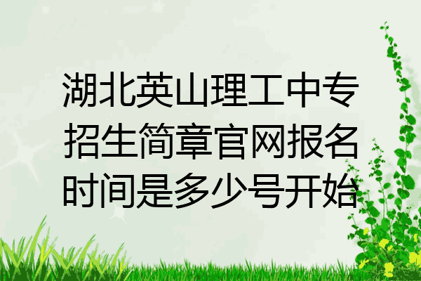湖北英山理工中专招生简章官网报名时间是多少号开始