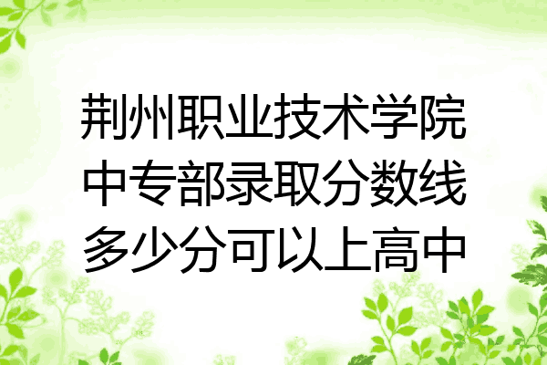 荆州职业技术学院中专部录取分数线多少分可以上高中