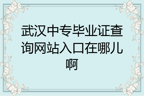 武汉中专毕业证查询网站入口在哪儿啊