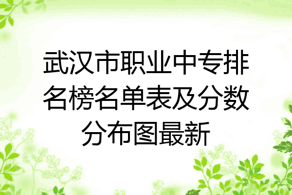 武汉市职业中专排名榜名单表及分数分布图最新