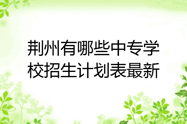 荆州有哪些中专学校招生计划表最新