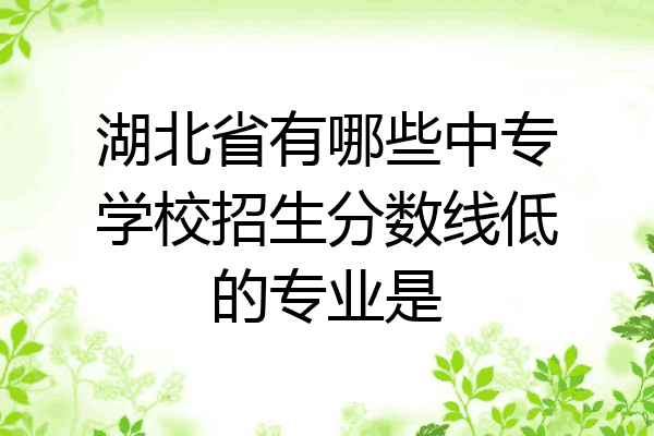湖北省有哪些中专学校招生分数线低的专业是