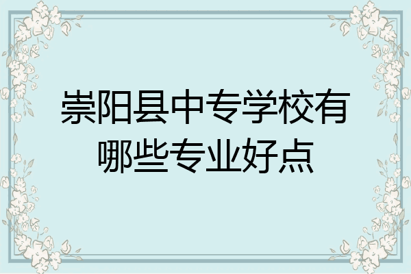 崇阳县中专学校有哪些专业好点