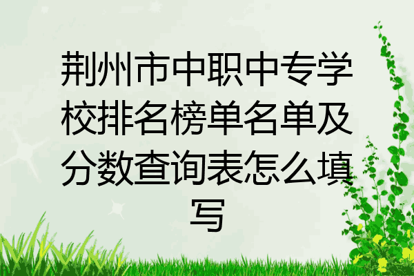 荆州市中职中专学校排名榜单名单及分数查询表怎么填写