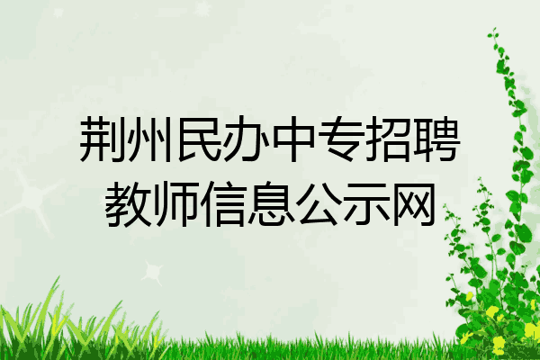 荆州民办中专招聘教师信息公示网