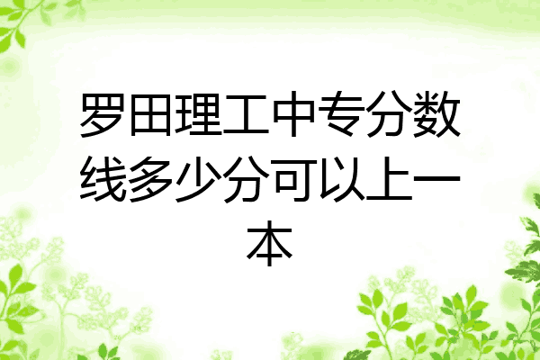 罗田理工中专分数线多少分可以上一本