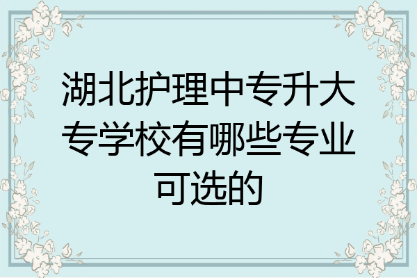 湖北护理中专升大专学校有哪些专业可选的