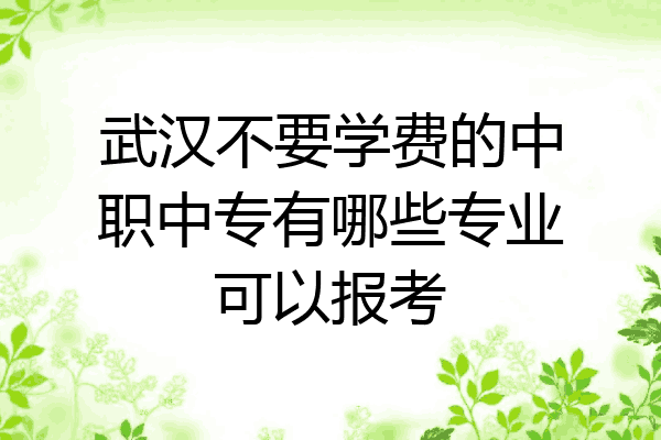 武汉不要学费的中职中专有哪些专业可以报考