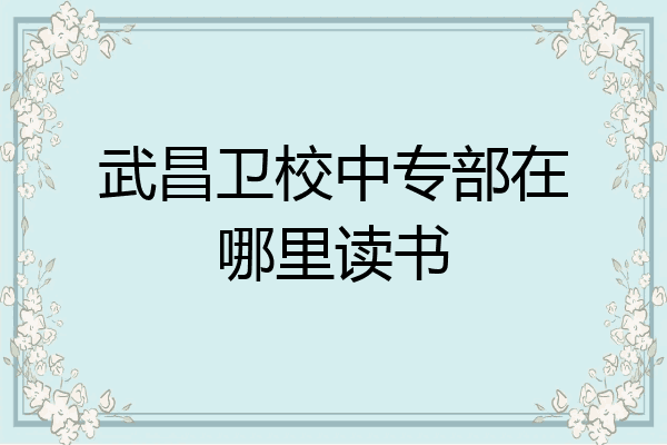 武昌卫校中专部在哪里读书