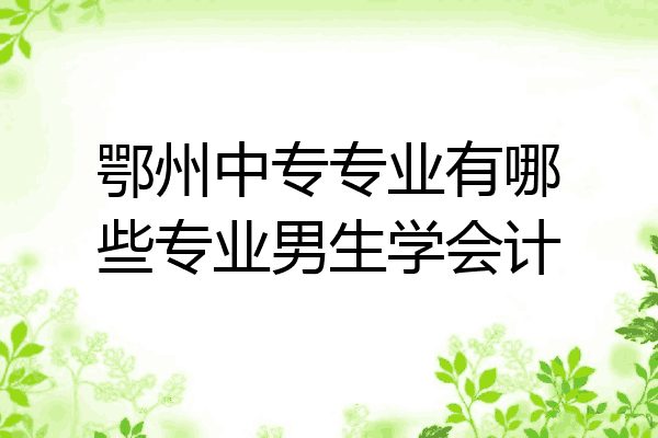 鄂州中专专业有哪些专业男生学会计