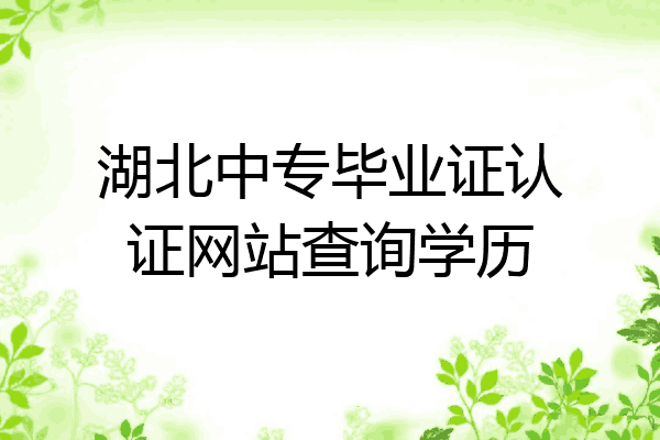 湖北中专毕业证认证网站查询学历