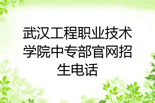 武汉工程职业技术学院中专部官网招生电话