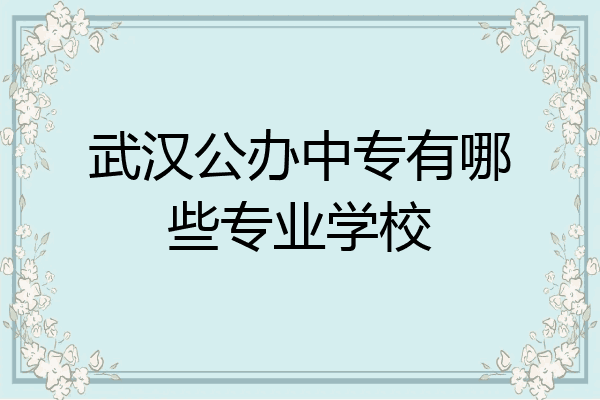 武汉公办中专有哪些专业学校