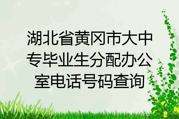 湖北省黄冈市大中专毕业生分配办公室电话号码查询