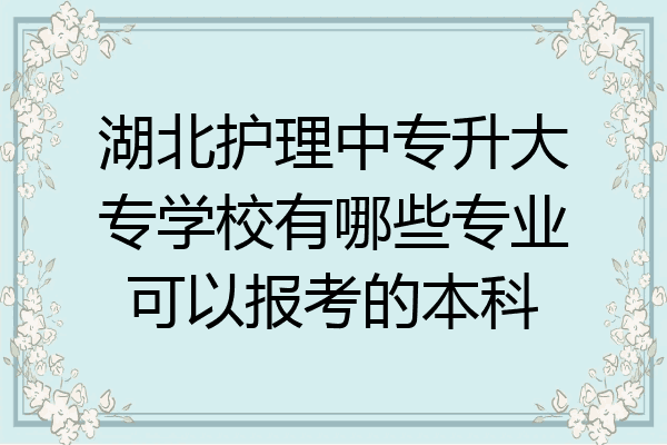 湖北护理中专升大专学校有哪些专业可以报考的本科