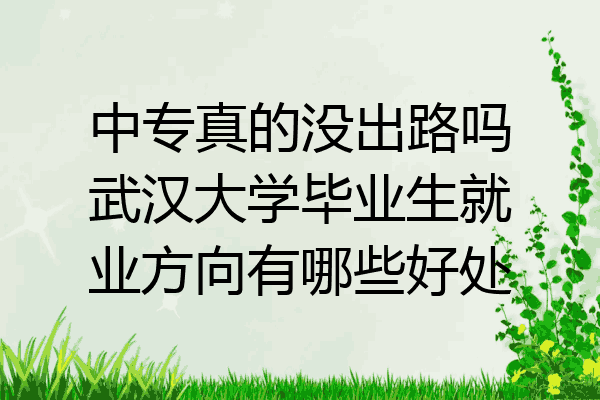中专真的没出路吗武汉大学毕业生就业方向有哪些好处